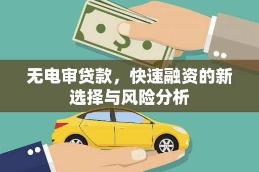 堆龙德庆无电审贷款，快速融资的新选择与风险分析